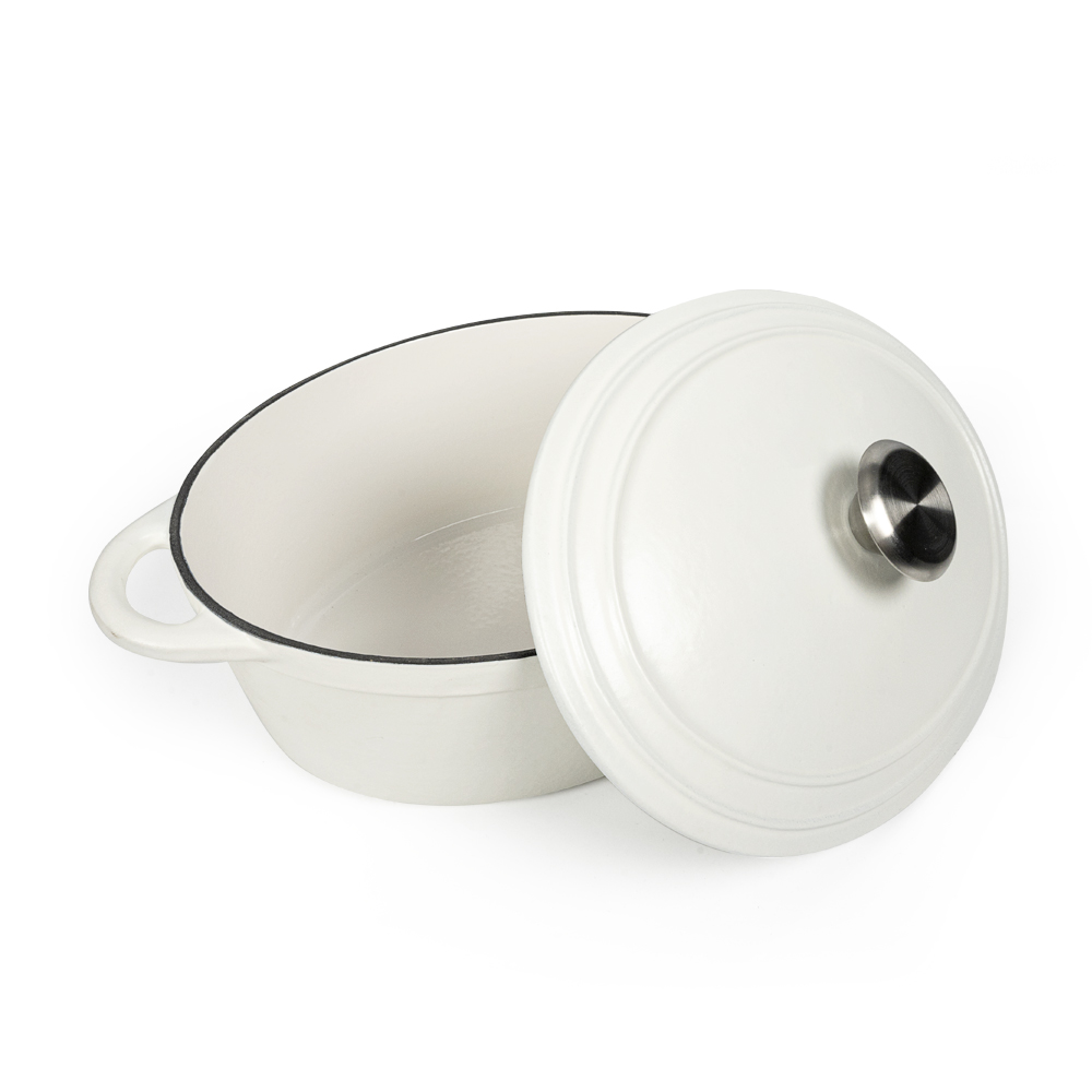 Food warmer enamel coated cast iron insulated cocotte casserole