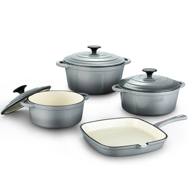 Cast iron cookware sets pot and pan (5)