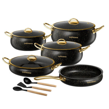 12-Piece Stainless Steel Cookware Set with Glass Lids
