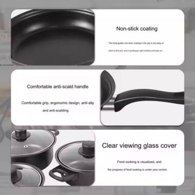 13-Piece Nonstick Cookware Set with Frying Pans and Stock Pots