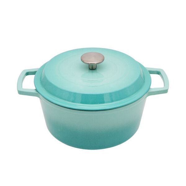 13-Piece Purple Enamel Cast Iron Cookware Set – Non-Stick Pots & Pans for Kitchen Use (4) 13-Piece Purple Enamel Cast Iron Cookware Set