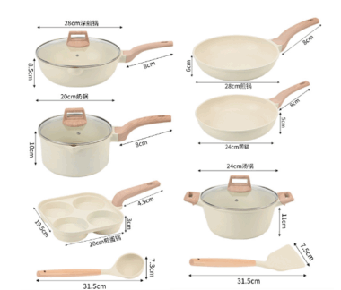  17PCS Maifan Stone Non-Stick Cookware Set