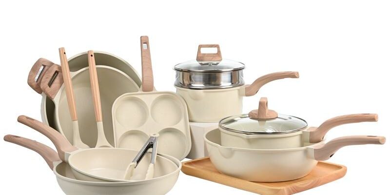 17PCS Maifan Stone Non-Stick Cookware Set