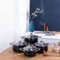 4pcs Enamel Cast Iron Cookware Set Stylish Design