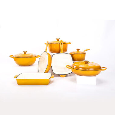 7-Piece Enamel Cast Iron Cookware Set with Dutch Oven