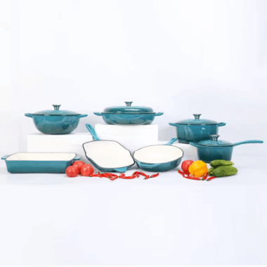 7-Piece Enamel Cast Iron Cookware Set with Dutch Oven