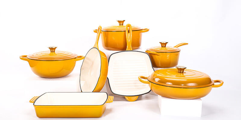 7-Piece Enamel Cast Iron Cookware Set with Dutch Oven