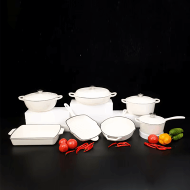 7-Piece Enamel Cast Iron Cookware Set with Dutch Oven