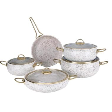 9pcs Turkish Granite Non-Stick Cookware Pot Set
