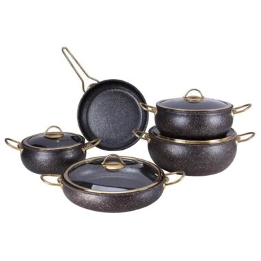 9pcs Turkish Granite Non-Stick Cookware Pot Set