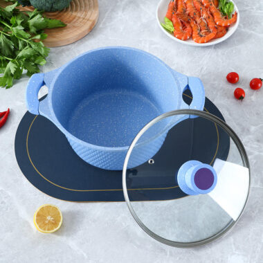 Aluminum Alloy Flat Bottom Cookware Set with Glass Lid