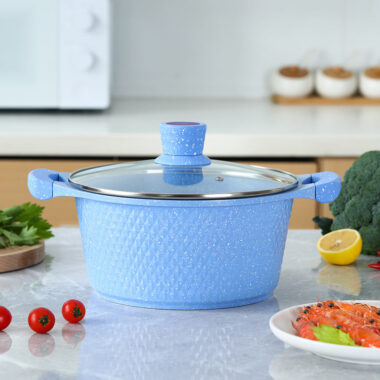 Aluminum Alloy Flat Bottom Cookware Set with Glass Lid