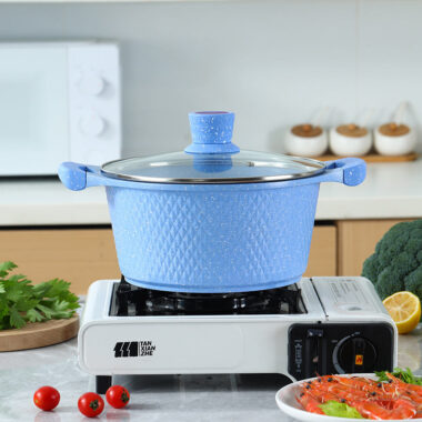 Aluminum Alloy Flat Bottom Cookware Set with Glass Lid