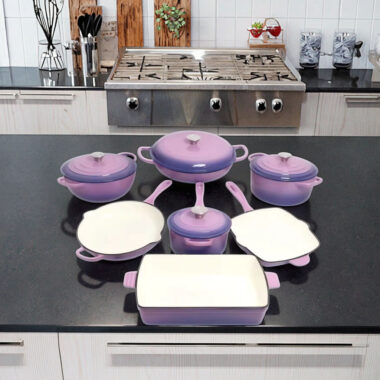 Ceramic Enameled Cast Iron Cookware Set