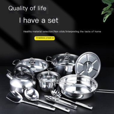 Premium Stainless Steel Cookware Set with 14 Pieces