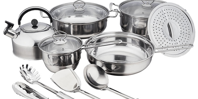 Premium Stainless Steel Cookware Set with 14 Pieces