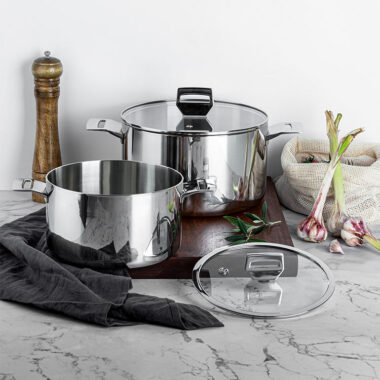 Stainless Steel Non Stick Pots and Pans Set with Saucepan