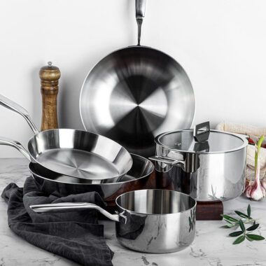 Stainless Steel Non Stick Pots and Pans Set with Saucepan