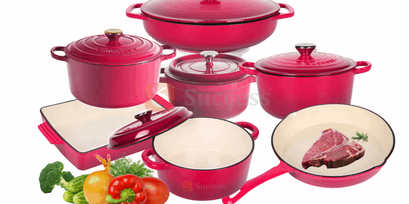 OEM Enamel Cast Iron Casserole Cookware Set by Success Brand