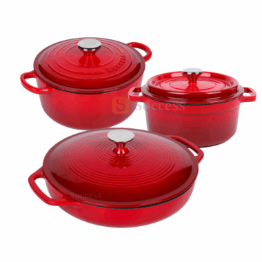 OEM Enamel Cast Iron Casserole Cookware Set by Success Brand